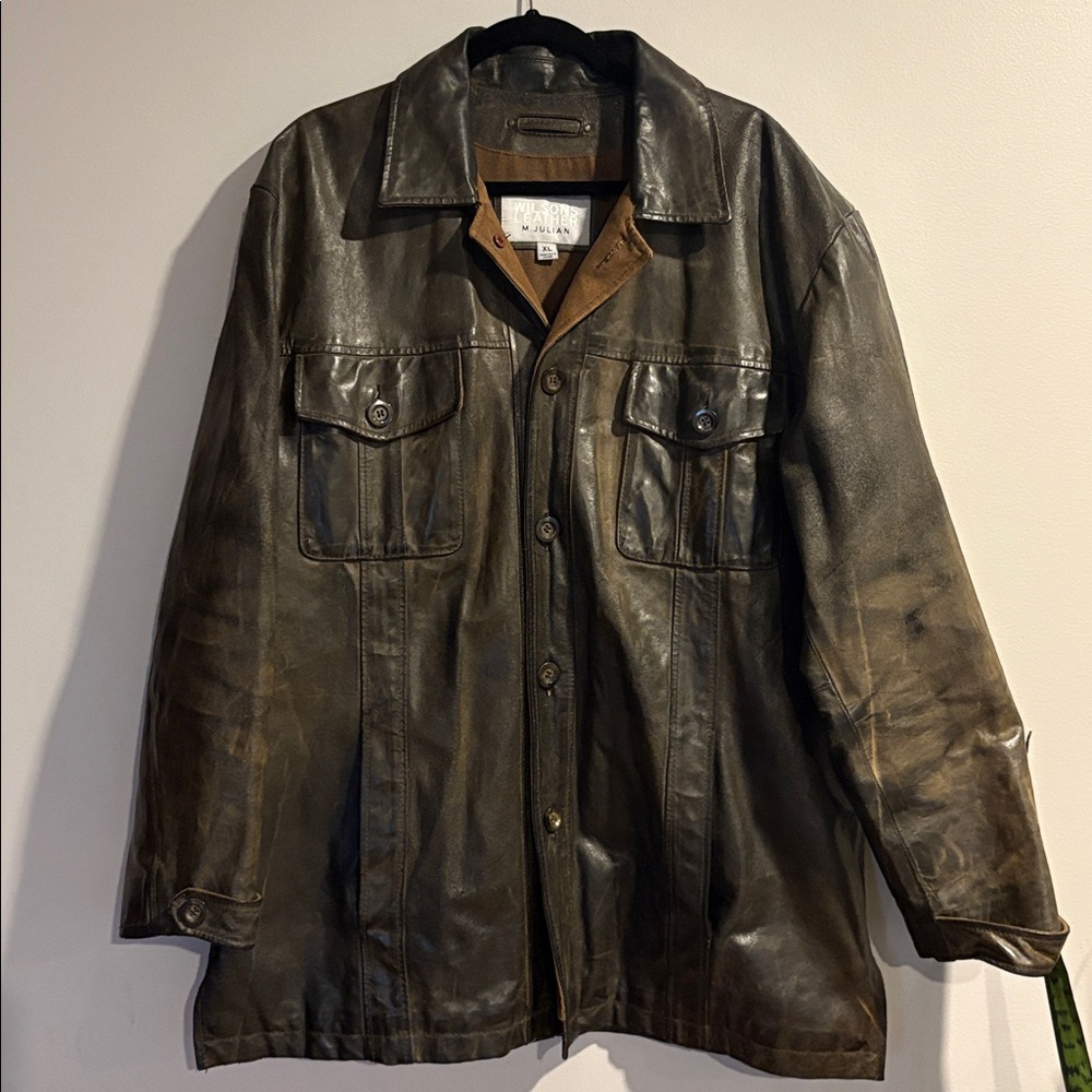 Wilsons Leather M. Julian Jacket Men Brown Distressed Leather